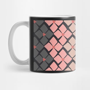 Blush Pink and Steel Grey Floral Zig Zag Mug